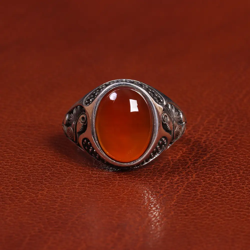 انگشتر عقیق یمن مردانه کد 19454