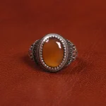 انگشتر عقیق یمن مردانه کد 19455