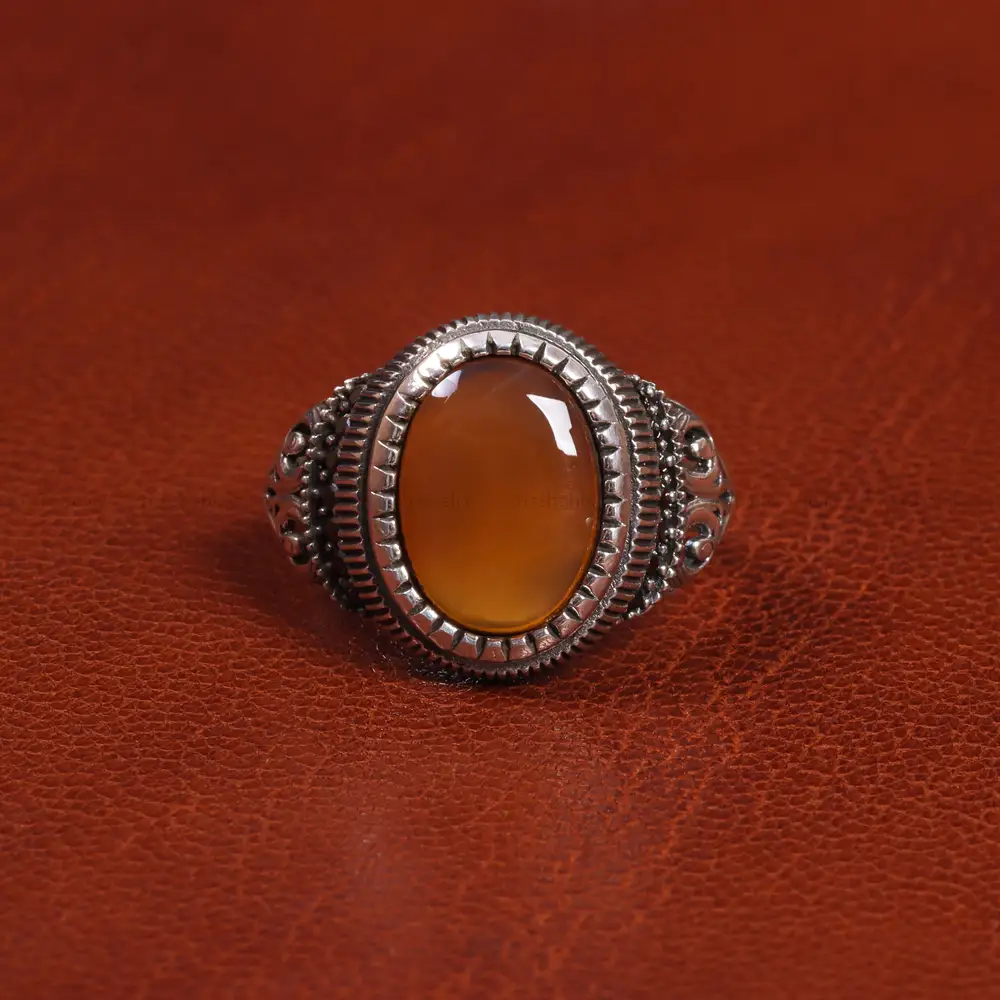 انگشتر عقیق یمن مردانه کد 19455