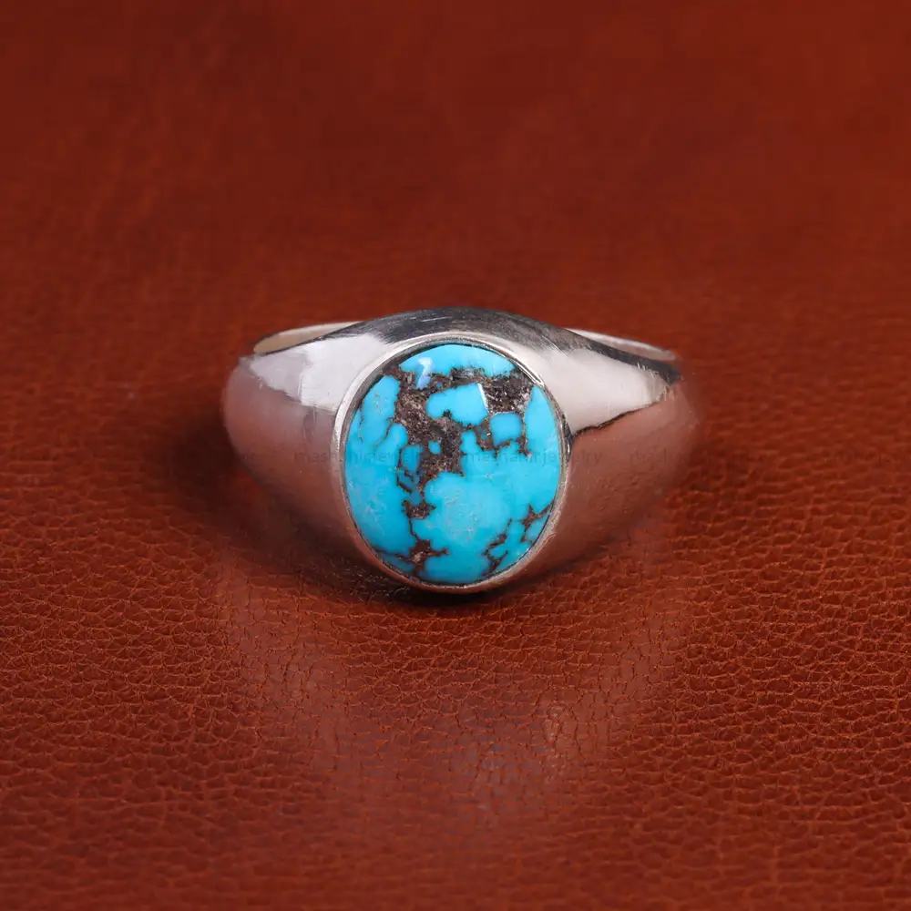 انگشتر فیروزه شجری مردانه کد 19463