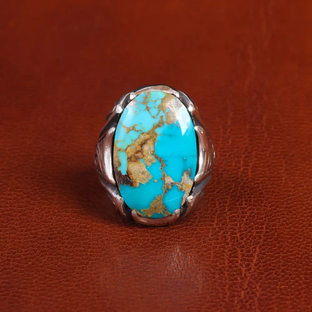 انگشتر فیروزه شجری مردانه کد 19467