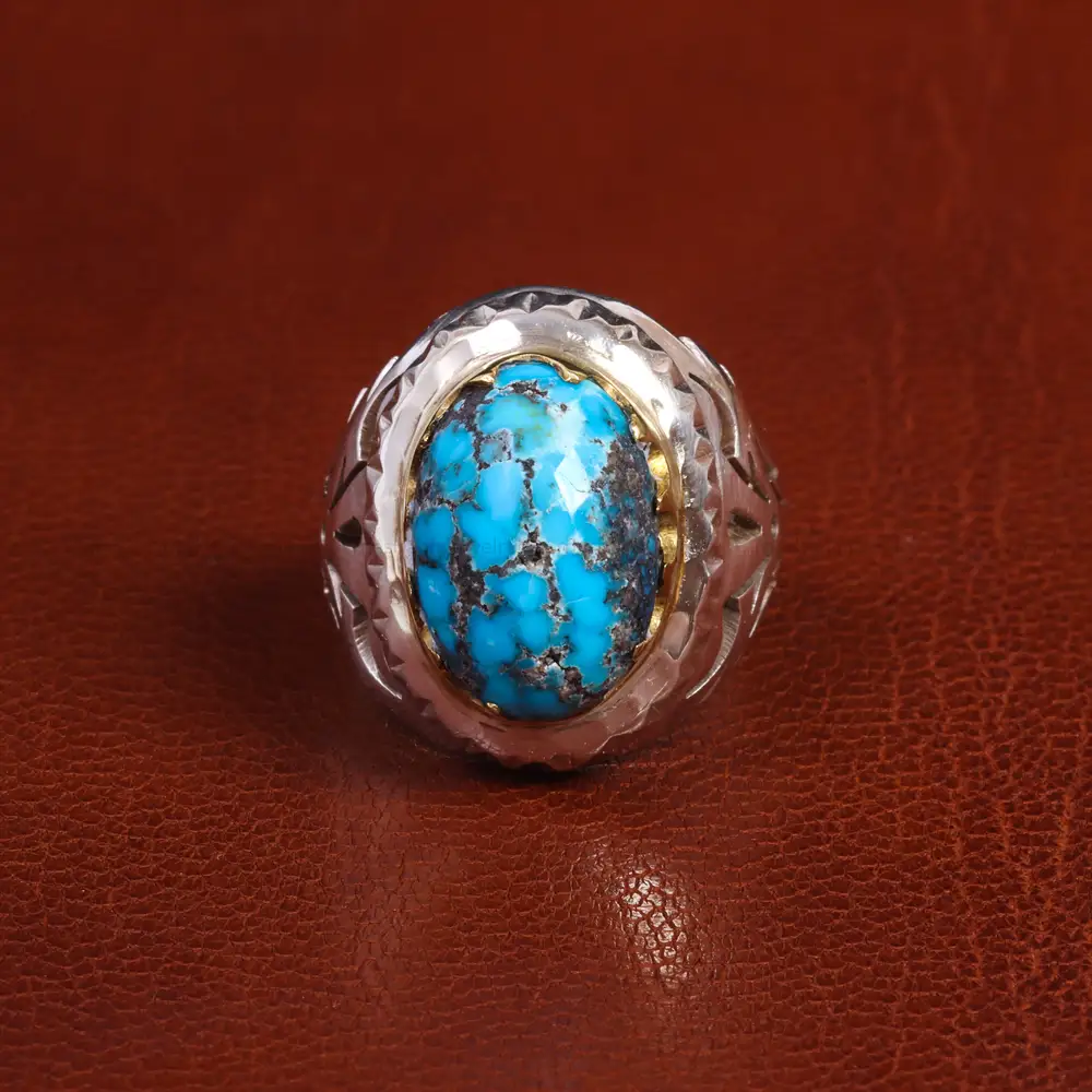 انگشتر فیروزه شجری مردانه کد 19469