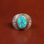 انگشتر فیروزه شجری مردانه کد 19474
