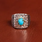 انگشتر فیروزه شجری مردانه کد 19478