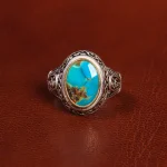 انگشتر فیروزه شجری مردانه کد 19497