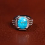 انگشتر فیروزه شجری مردانه کد 19504