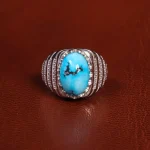 انگشتر فیروزه شجری مردانه کد 19505