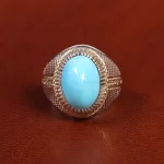 انگشتر فیروزه عجمی مردانه کد 19521