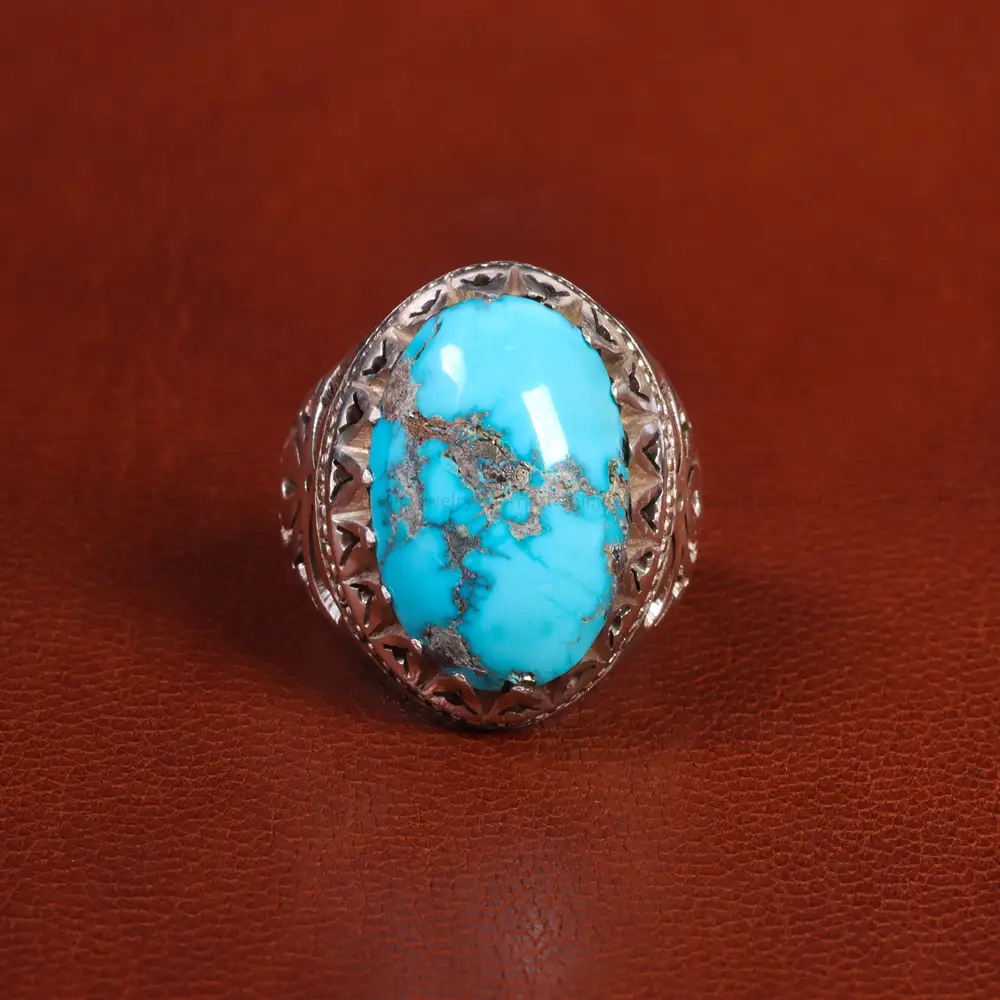 انگشتر فیروزه شجری مردانه کد 19528
