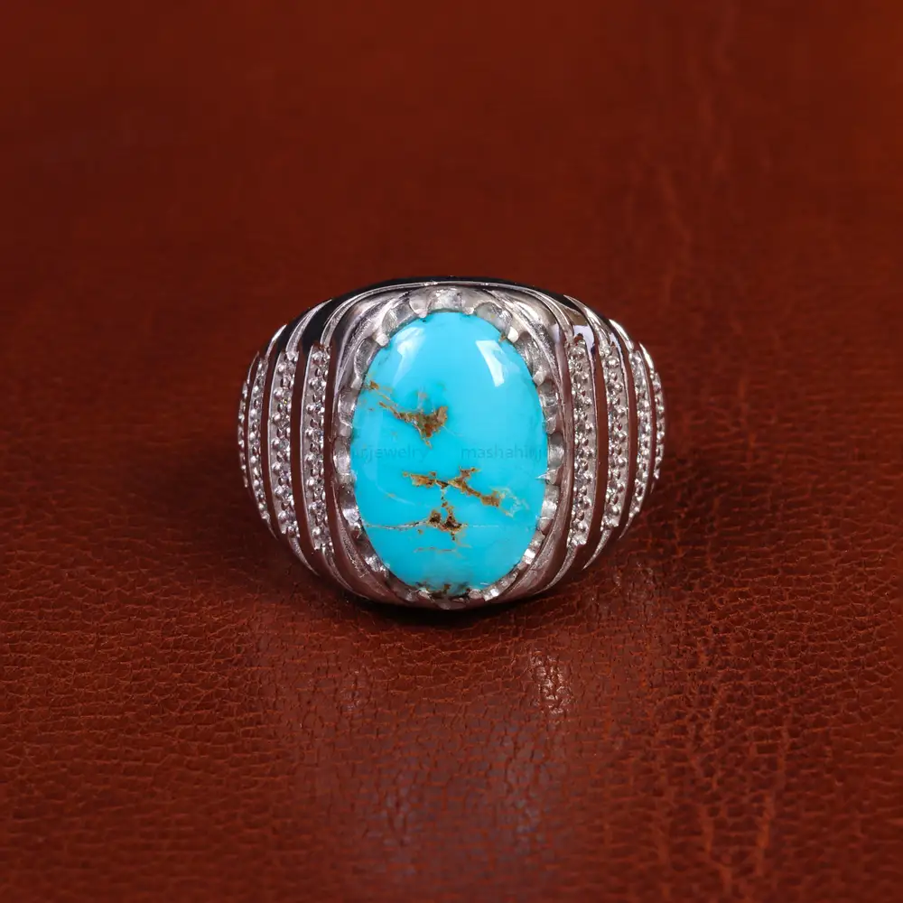 انگشتر فیروزه شجری مردانه کد 19583