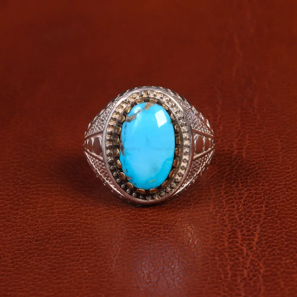 انگشتر فیروزه شجری مردانه کد 19593