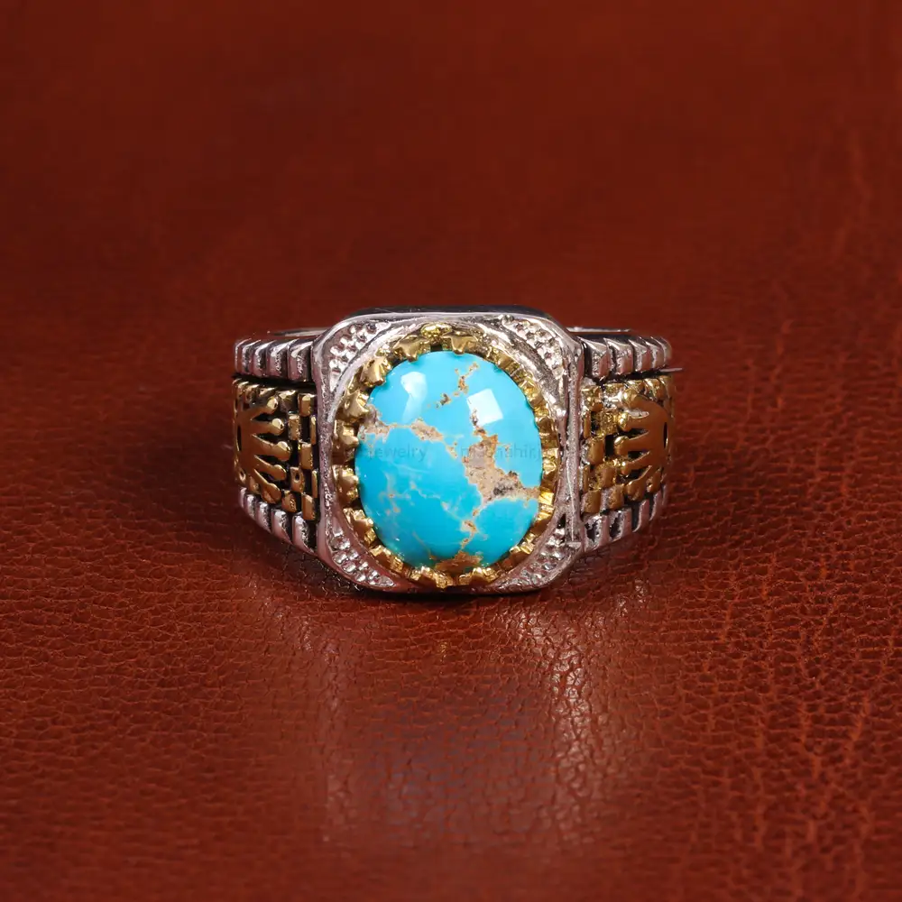 انگشتر فیروزه شجری مردانه کد 19612