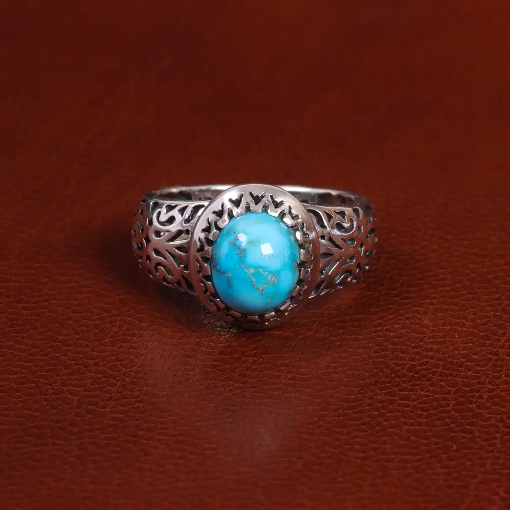 انگشتر فیروزه شجری مردانه کد 19650