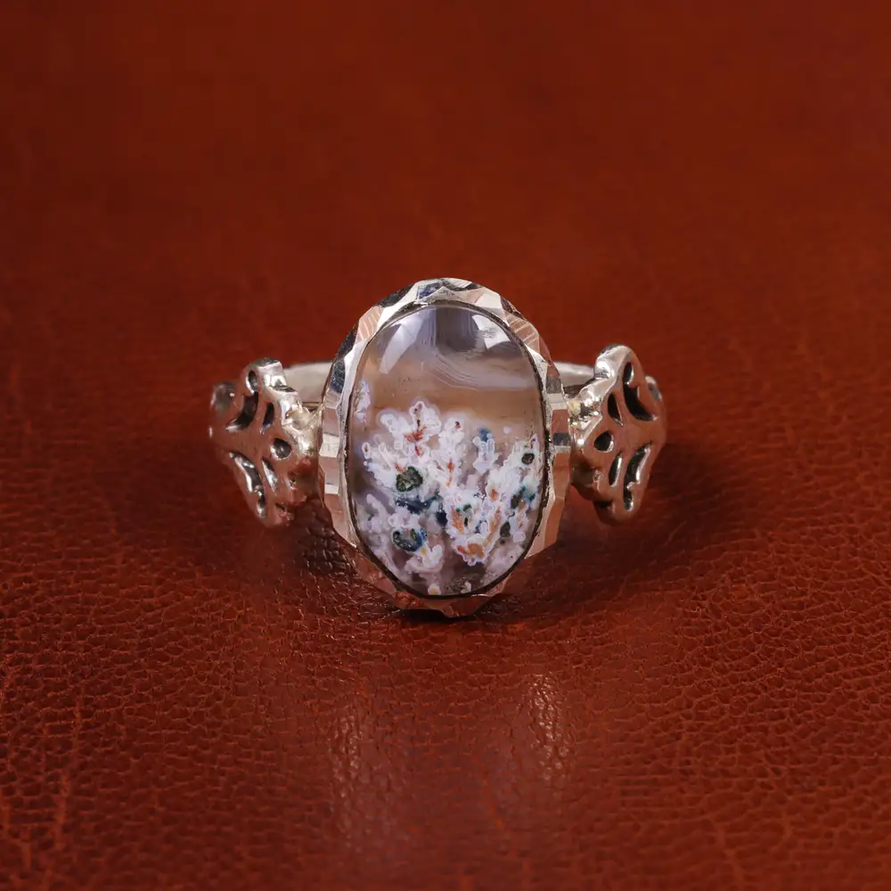 انگشتر عقیق شجر مردانه کد 19671