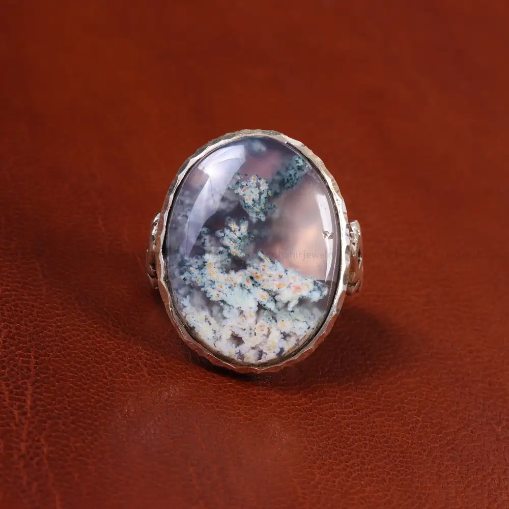 انگشتر عقیق شجر مردانه کد 19675