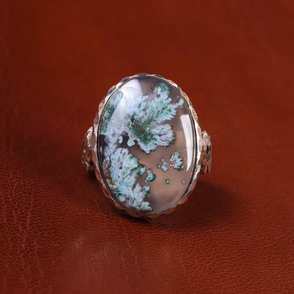 انگشتر عقیق شجر مردانه کد 19680