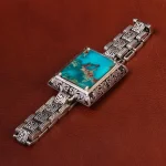 دستبند فیروزه مردانه کد 19696