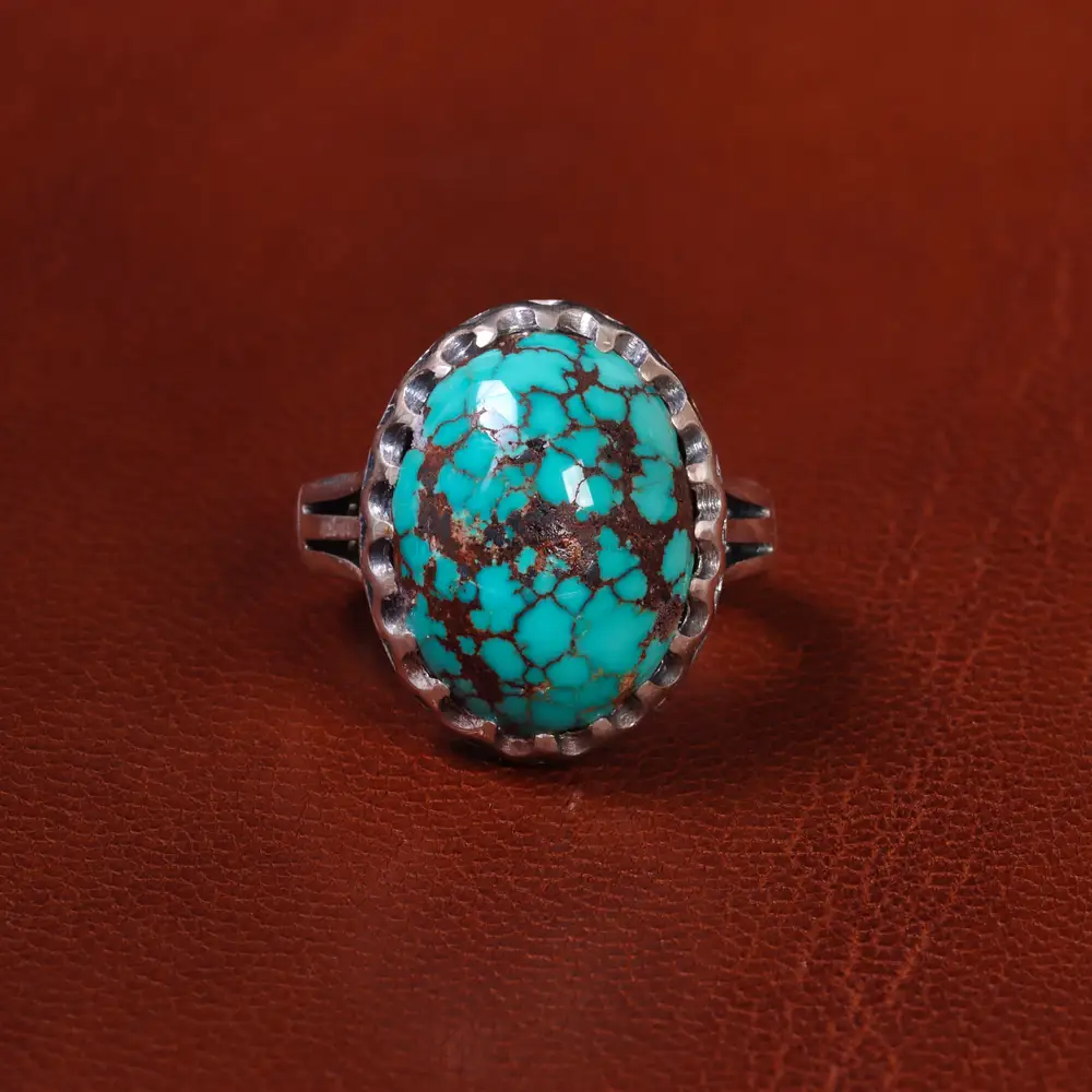 انگشتر فیروزه شجری مردانه کد 19715