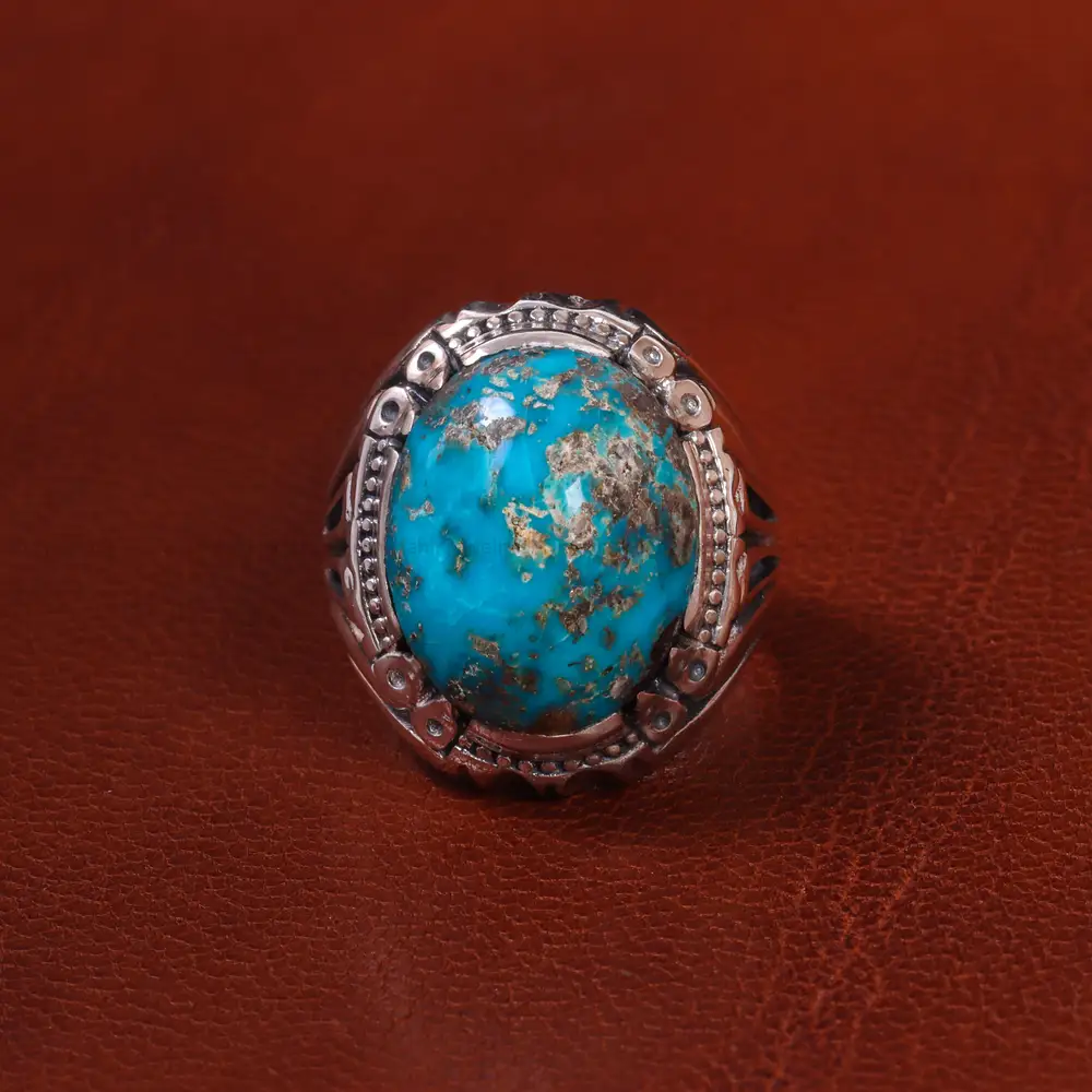 انگشتر فیروزه شجری مردانه کد 19721