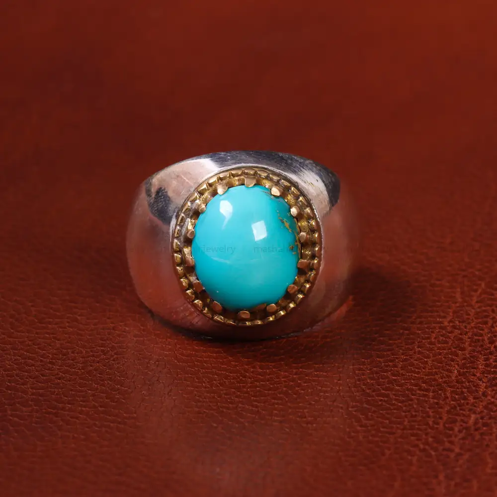 انگشتر فيروزه عجمی مردانه کد 19757