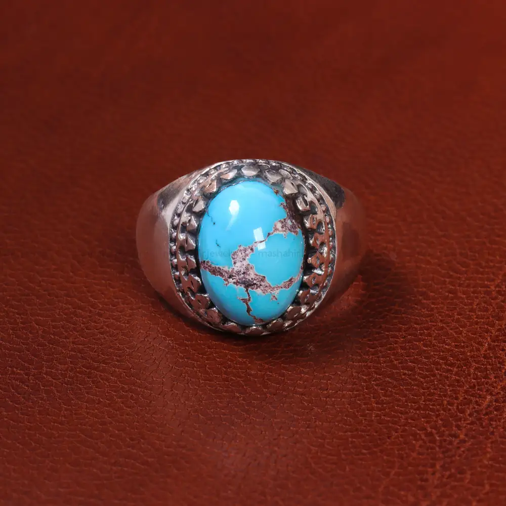 انگشتر فیروزه شجری مردانه کد 19767