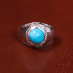 انگشتر فيروزه عجمی مردانه کد 19821