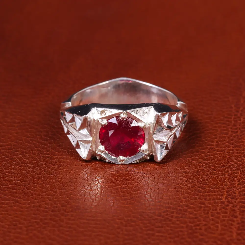 انگشتر یاقوت سرخ مردانه کد 19843