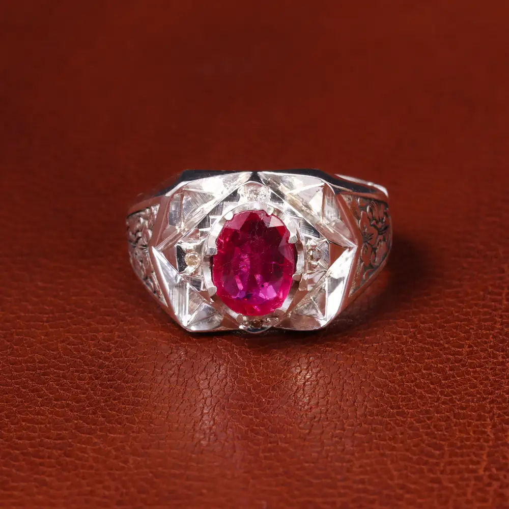 انگشتر یاقوت سرخ مردانه کد 19844