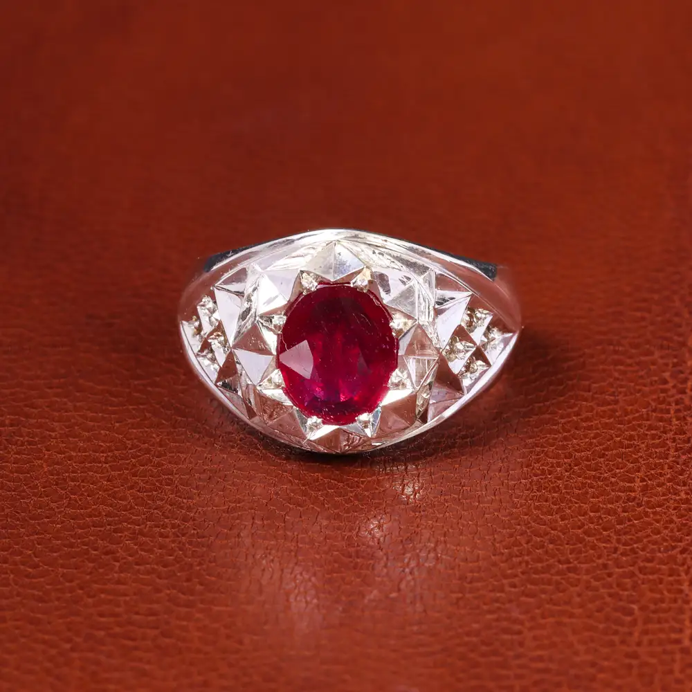 انگشتر یاقوت سرخ مردانه کد 19847