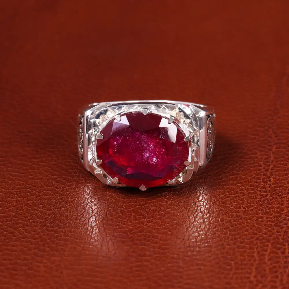 انگشتر یاقوت سرخ مردانه کد 19850