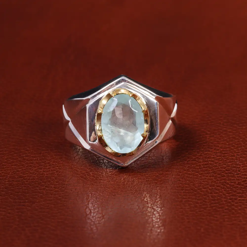 انگشتر آکوامارین مردانه کد 19860