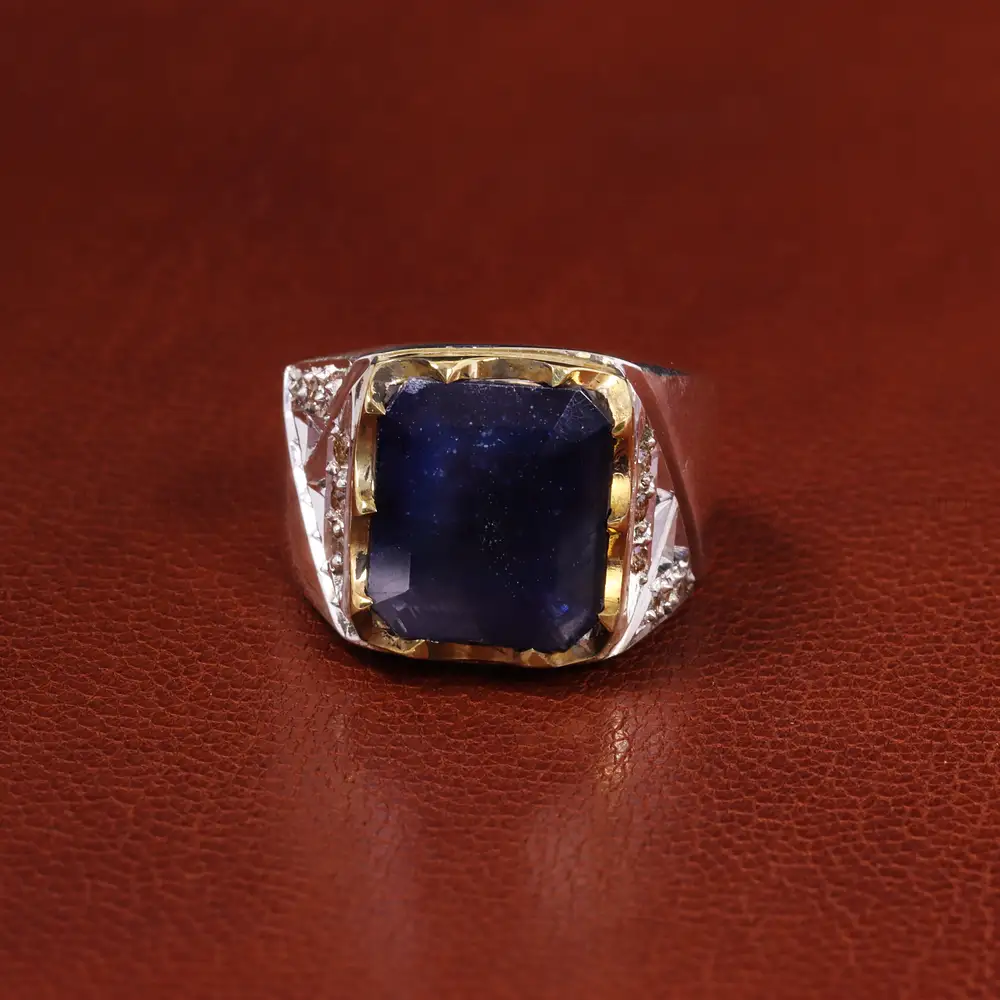 انگشتر یاقوت کبود مردانه کد 19872