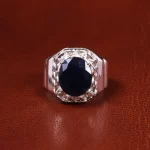 انگشتر یاقوت کبود مردانه کد 19873