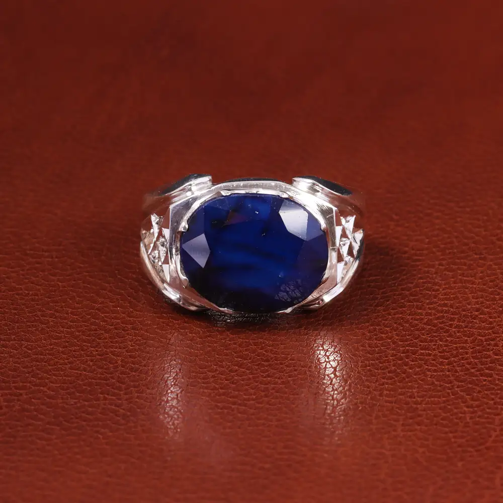 انگشتر یاقوت کبود مردانه کد 19874