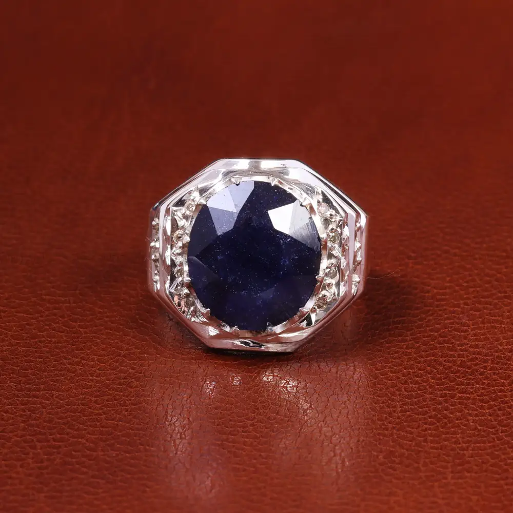 انگشتر یاقوت کبود مردانه کد 19876