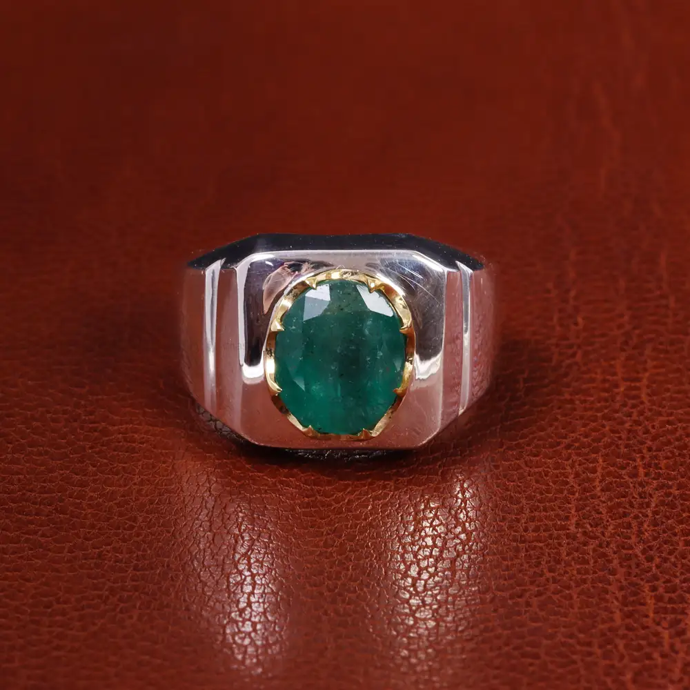 انگشتر زمرد مردانه کد 19899