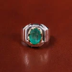 انگشتر زمرد مردانه کد 19900