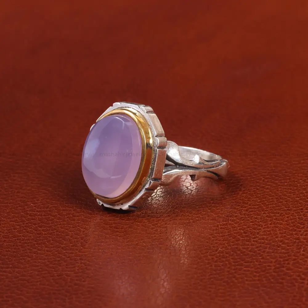 انگشتر عقیق سوسنی مردانه کد 19387