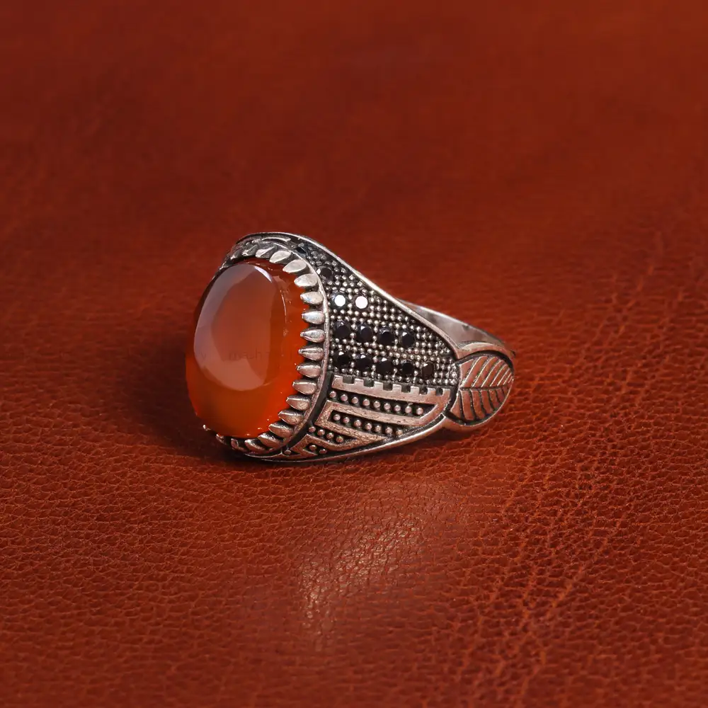 انگشتر عقیق یمن مردانه کد 19431