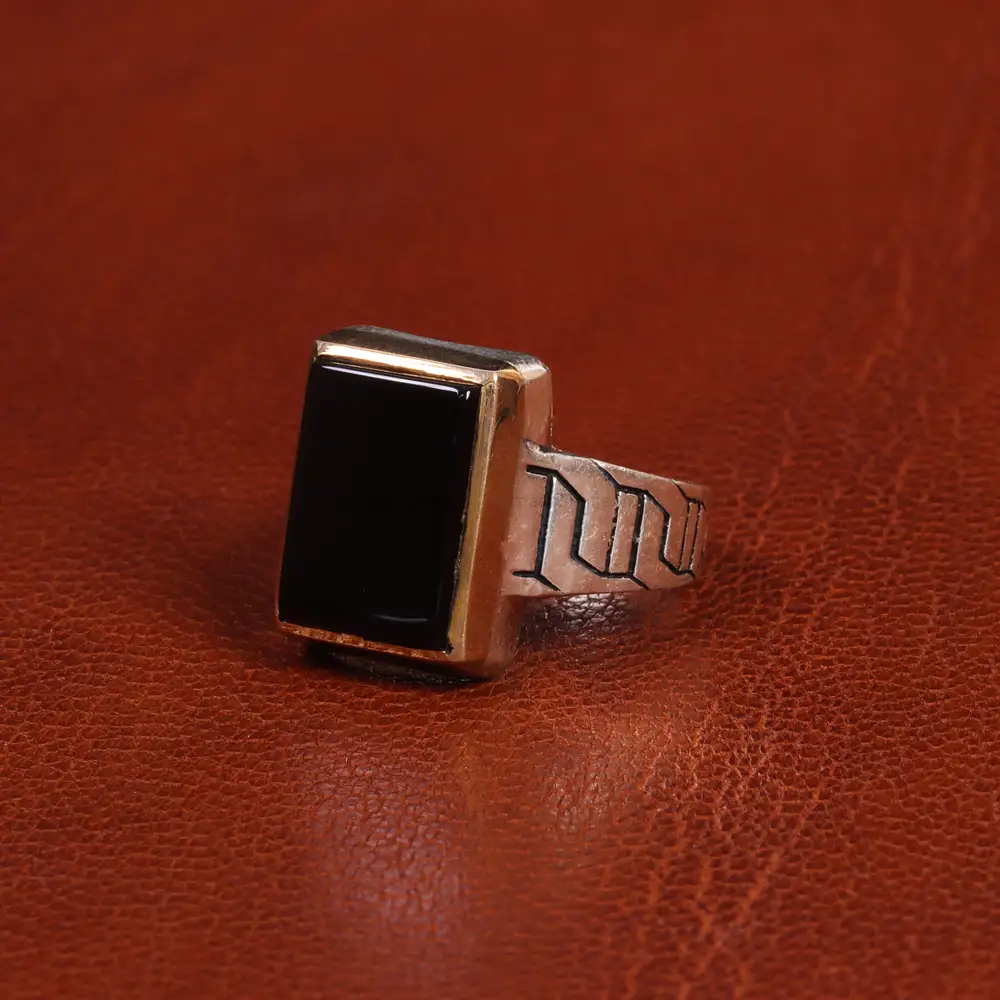 انگشتر عقیق یمن مردانه کد 19435