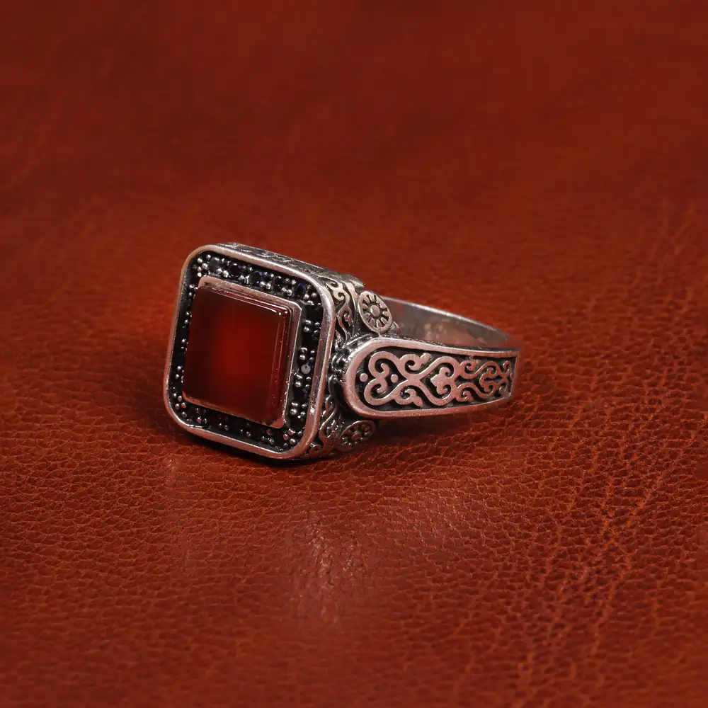 انگشتر عقیق یمن مردانه کد 19442