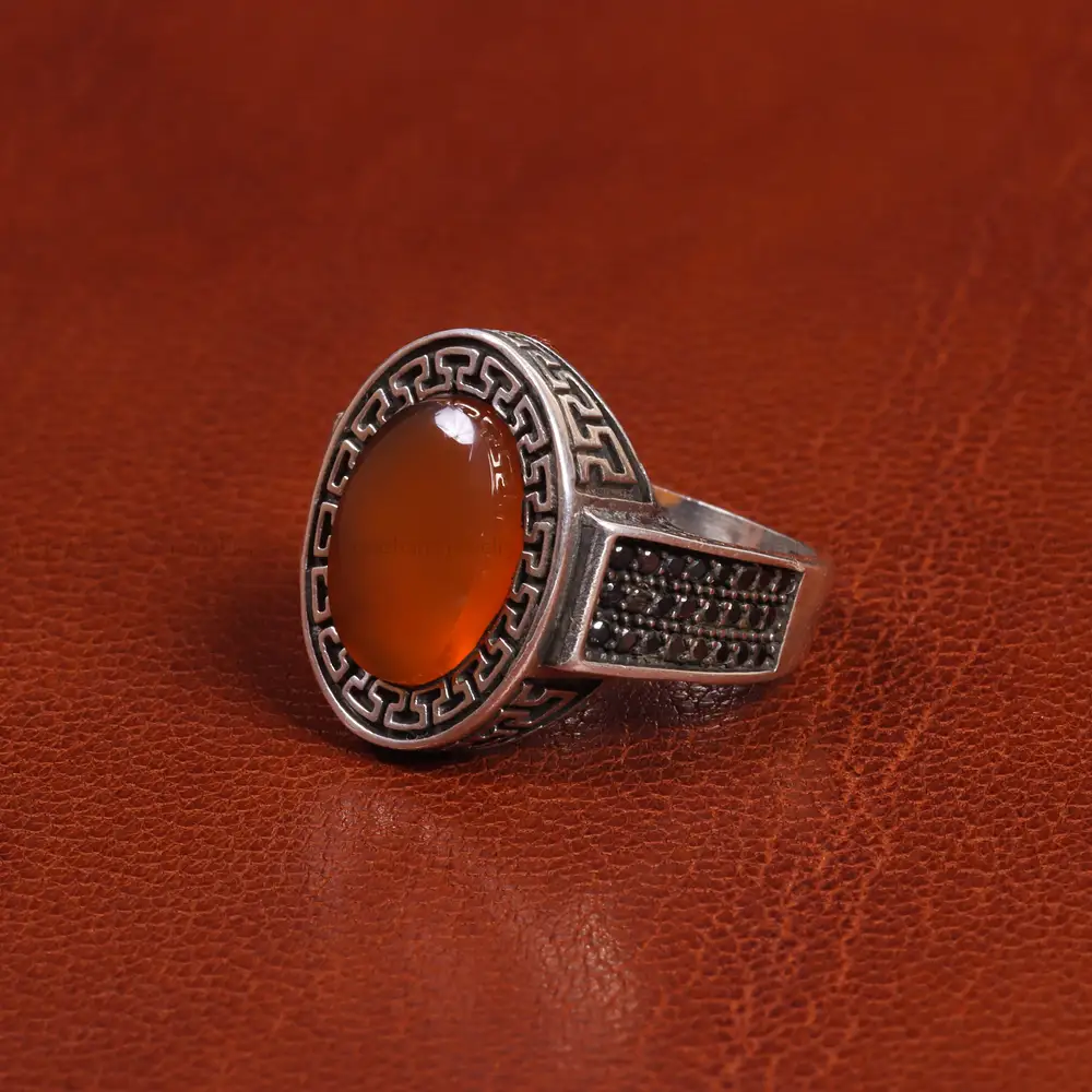 انگشتر عقیق یمن مردانه کد 19452