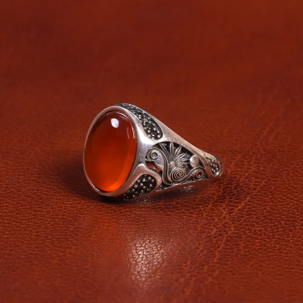 انگشتر عقیق یمن مردانه کد 19454