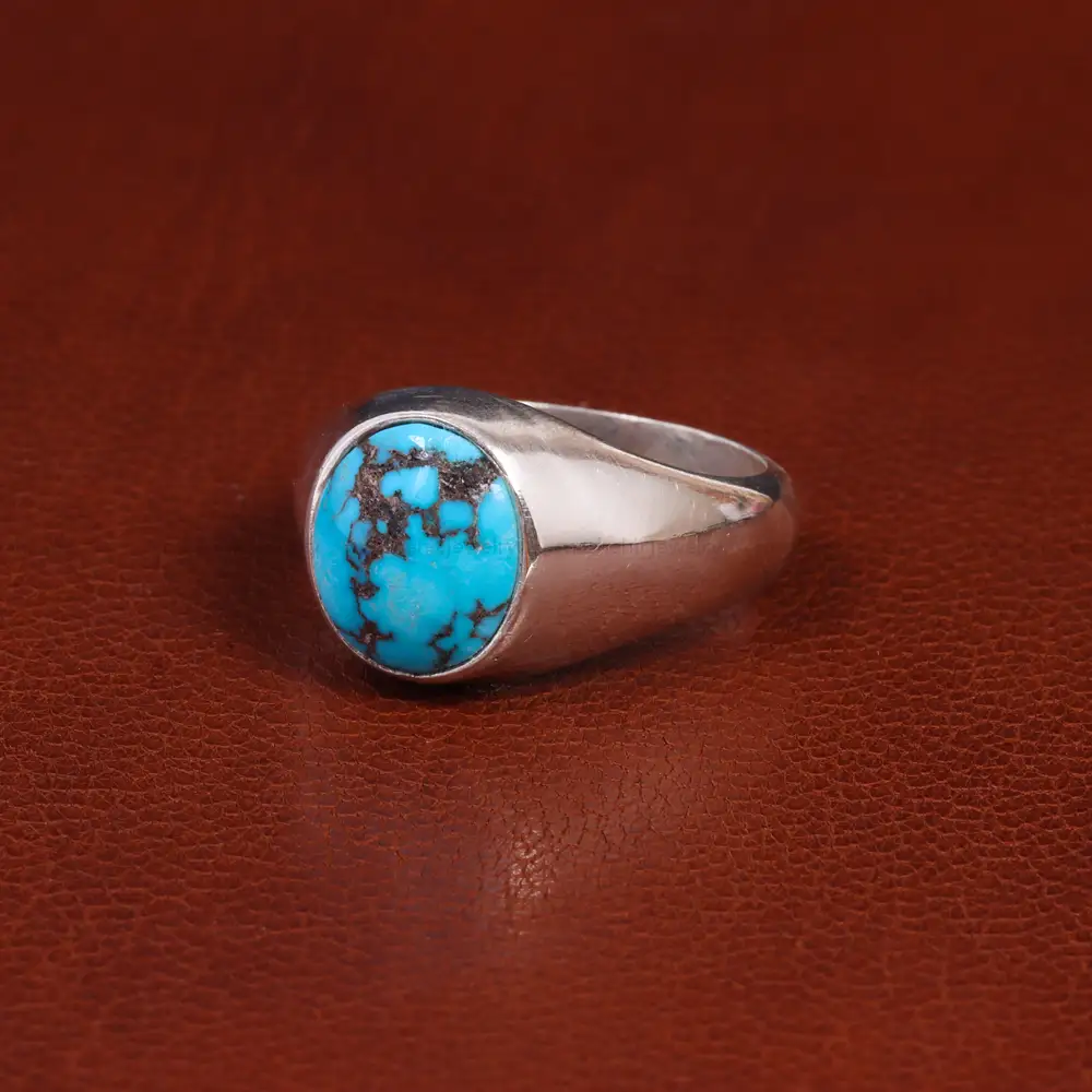 انگشتر فیروزه شجری مردانه کد 19463