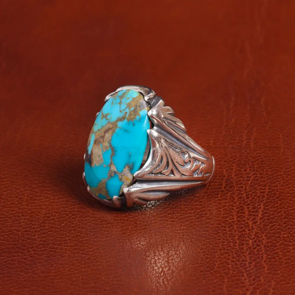 انگشتر فیروزه شجری مردانه کد 19467