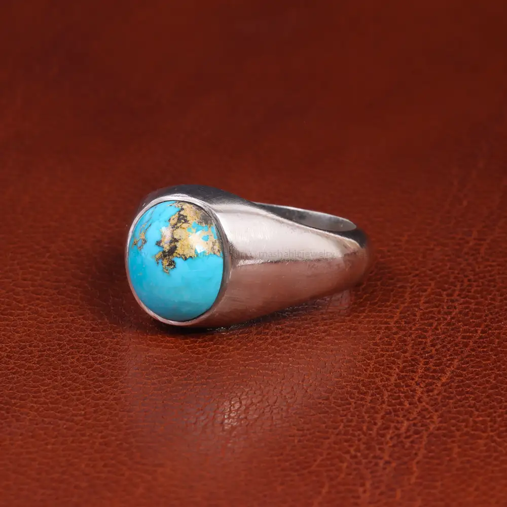 انگشتر فیروزه شجری مردانه کد 19471
