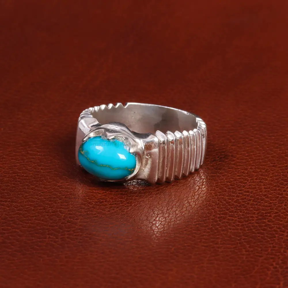 انگشتر فیروزه شجری مردانه کد 19553