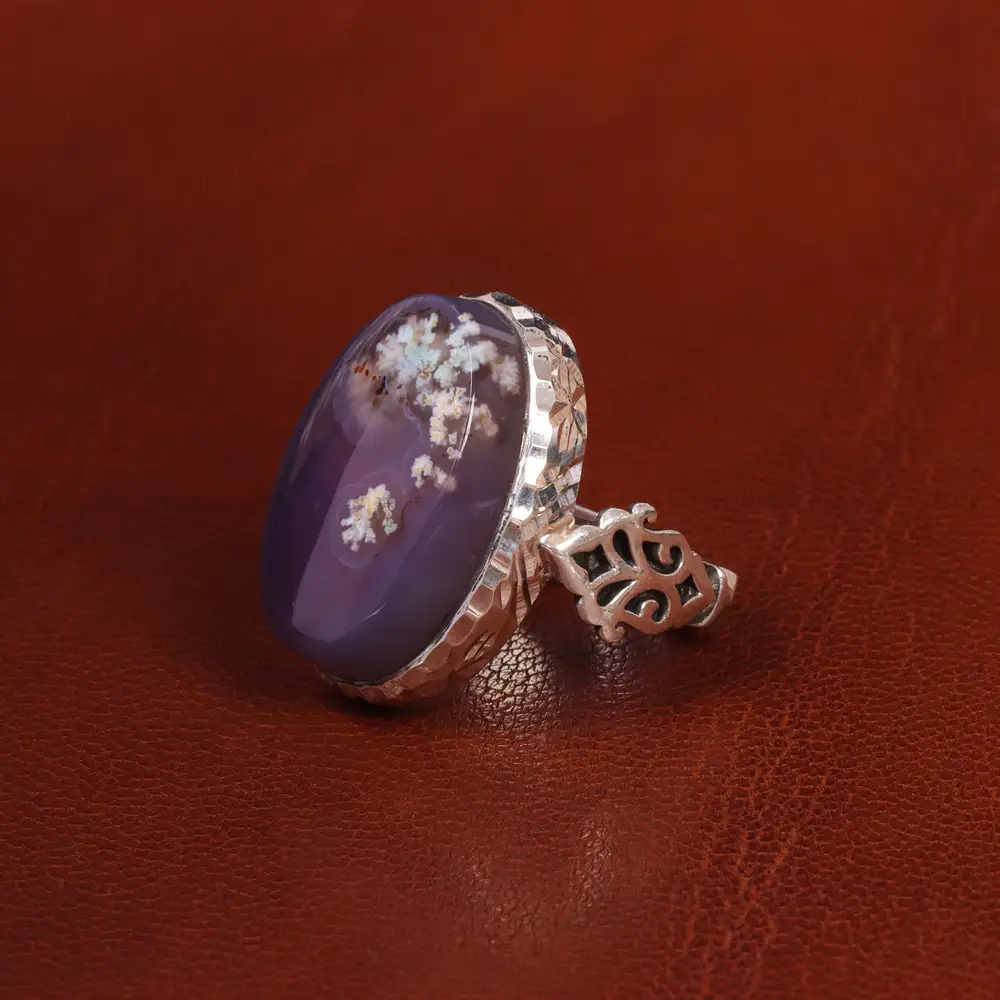 انگشتر عقیق شجر مردانه کد 19662