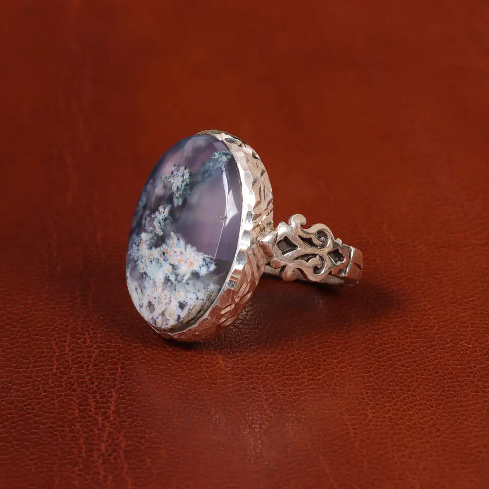 انگشتر عقیق شجر مردانه کد 19675