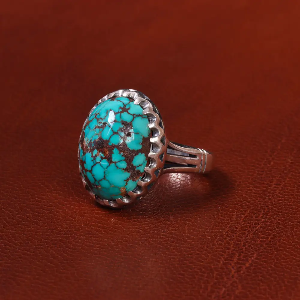 انگشتر فیروزه شجری مردانه کد 19715